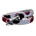 "Bow Wow" PU Leather / Canvas Dog Collar + Leash Set (White)