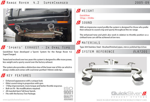 Range Rover Sport 4.2 Supercharged QuickSilver Exhaust System