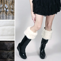 White Mink Fur Boot Liners 