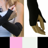 Black Cotton Flared Arm Warmers