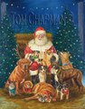 Say Cheese, Holiday card, Santa and dogs - box of 10
