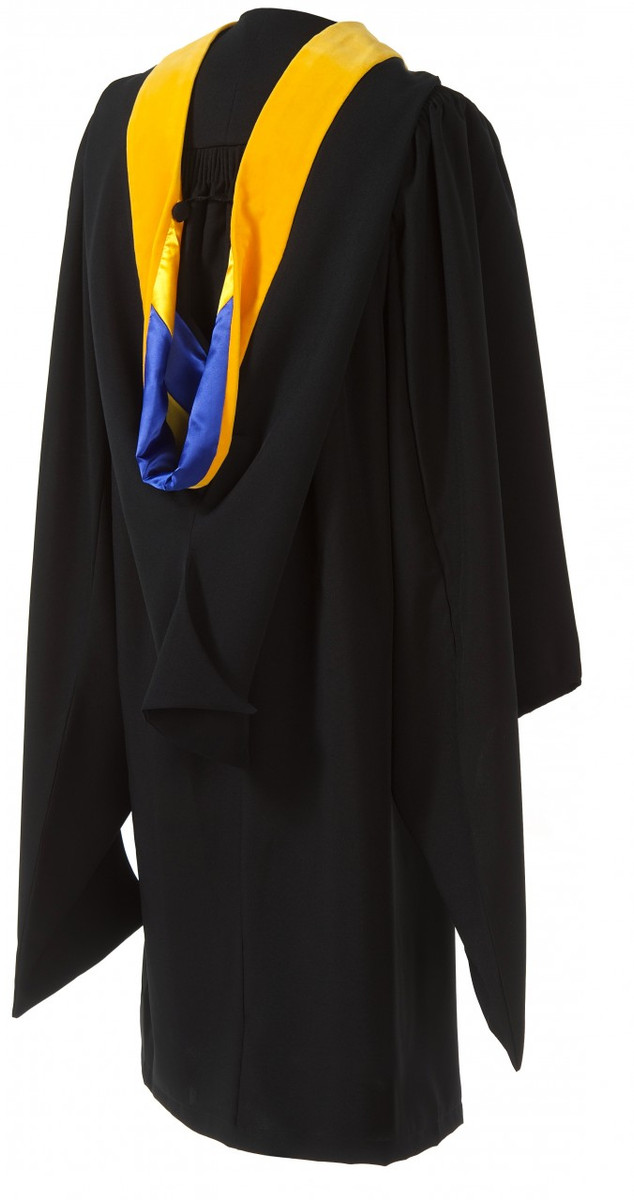 cap and gown white collar