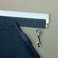 Valance attaches to face of track with Velcro