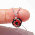 Tiny Compass Necklace - Micro Red