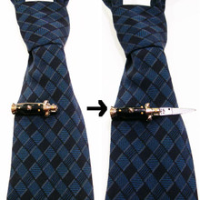 Working Mini Switchblade flick knife tie clip, men's accessory, men's fashion