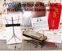 YOU gNeek's YOU Are Sooo Musical Working Mini Harmonica Necklace