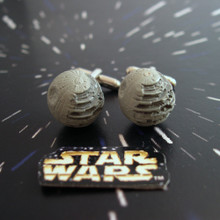 Star Wars "YOU Belong on the Dark Side" Death Star Cufflinks are a rare collectors item turned into fashionable men's accessories.