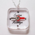 Clear Square Compass Necklace