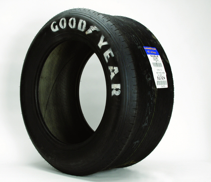 Tire, Goodyear, Racing, 7.0015, R655 compound, bias ply, 26.8'' dia.