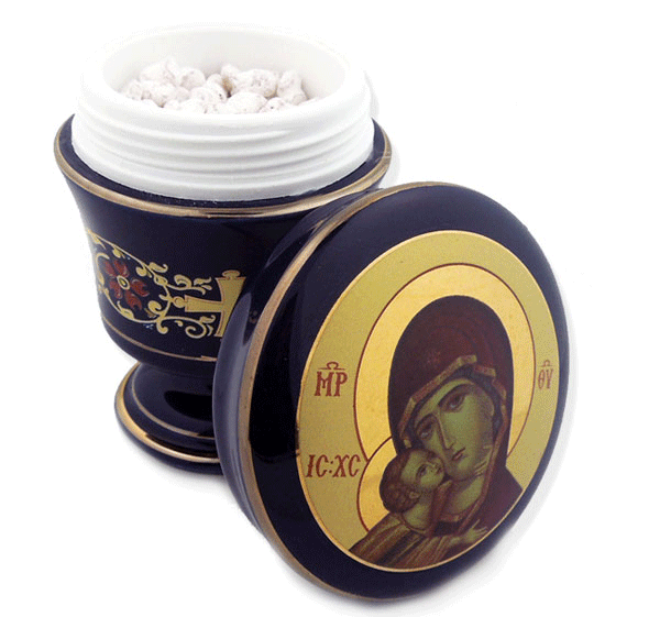 Ceramic incense container (blue) Ancient Faith Publishing