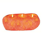 Himalayan Salt Candle Holder - 3 Hole