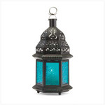 Glass Moroccan Lantern.  Choose options for a variety of colors.