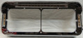 Chrome Plastic Dual Rectangular Headlight Bezel with Visor and LED Light Bar
