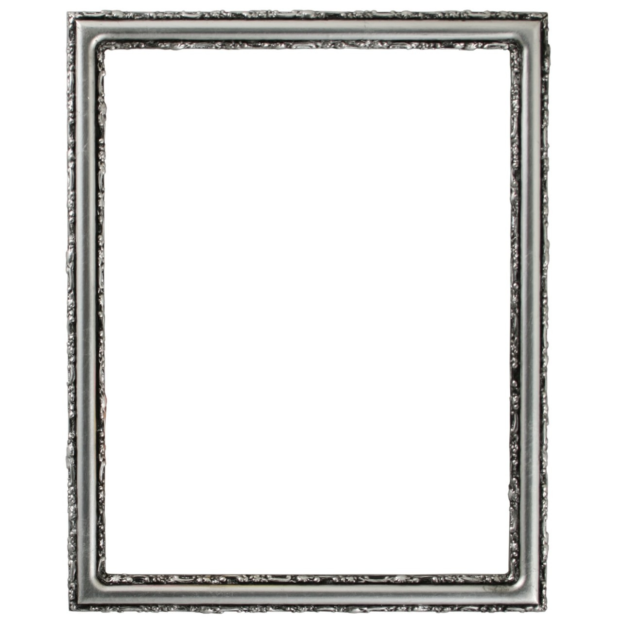 Rectangle Frame in Silver Leaf Finish with Black Antique | Simple