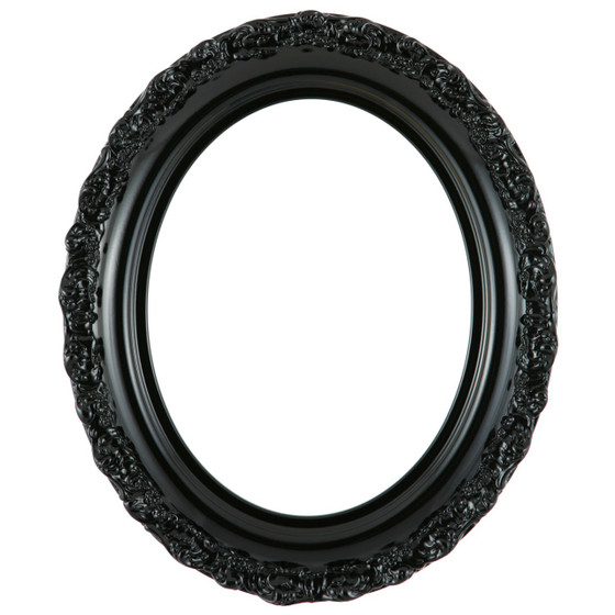 Oval Frame in Gloss Black Finish| Black Wooden Picture Frames with ...