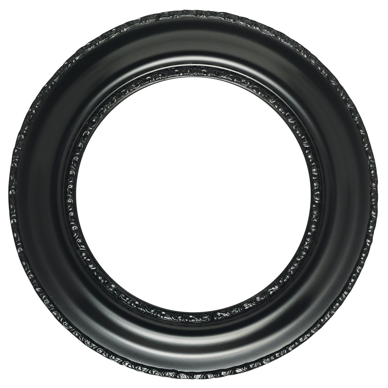 Round Frame in Matte Black Finish Black Wooden Picture Frames with
