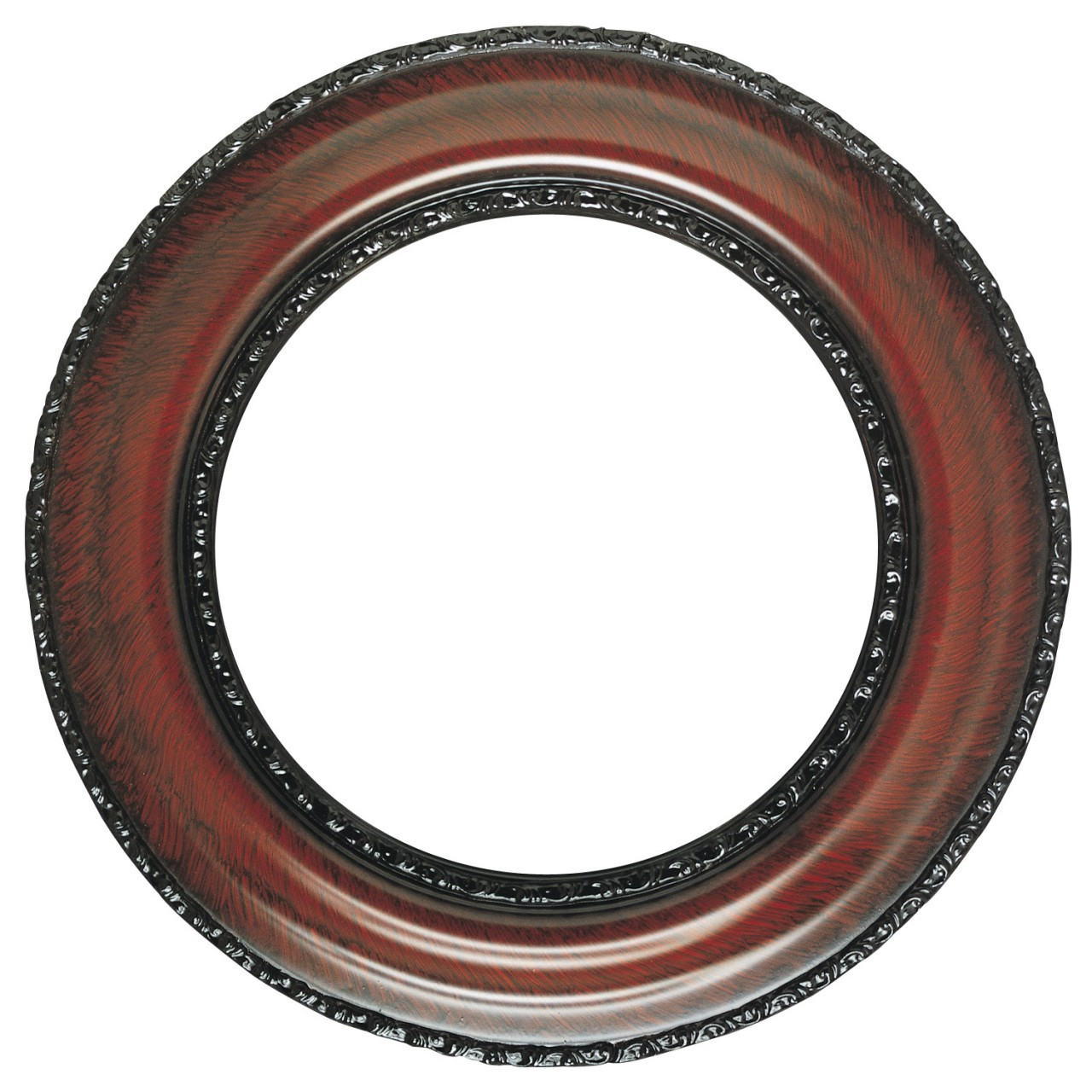 Round Frame in Vintage Cherry Finish Antique Stripping on Oval Picture
