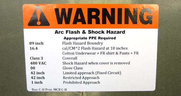 arc flash boundary nfpa 2015 dc labels
