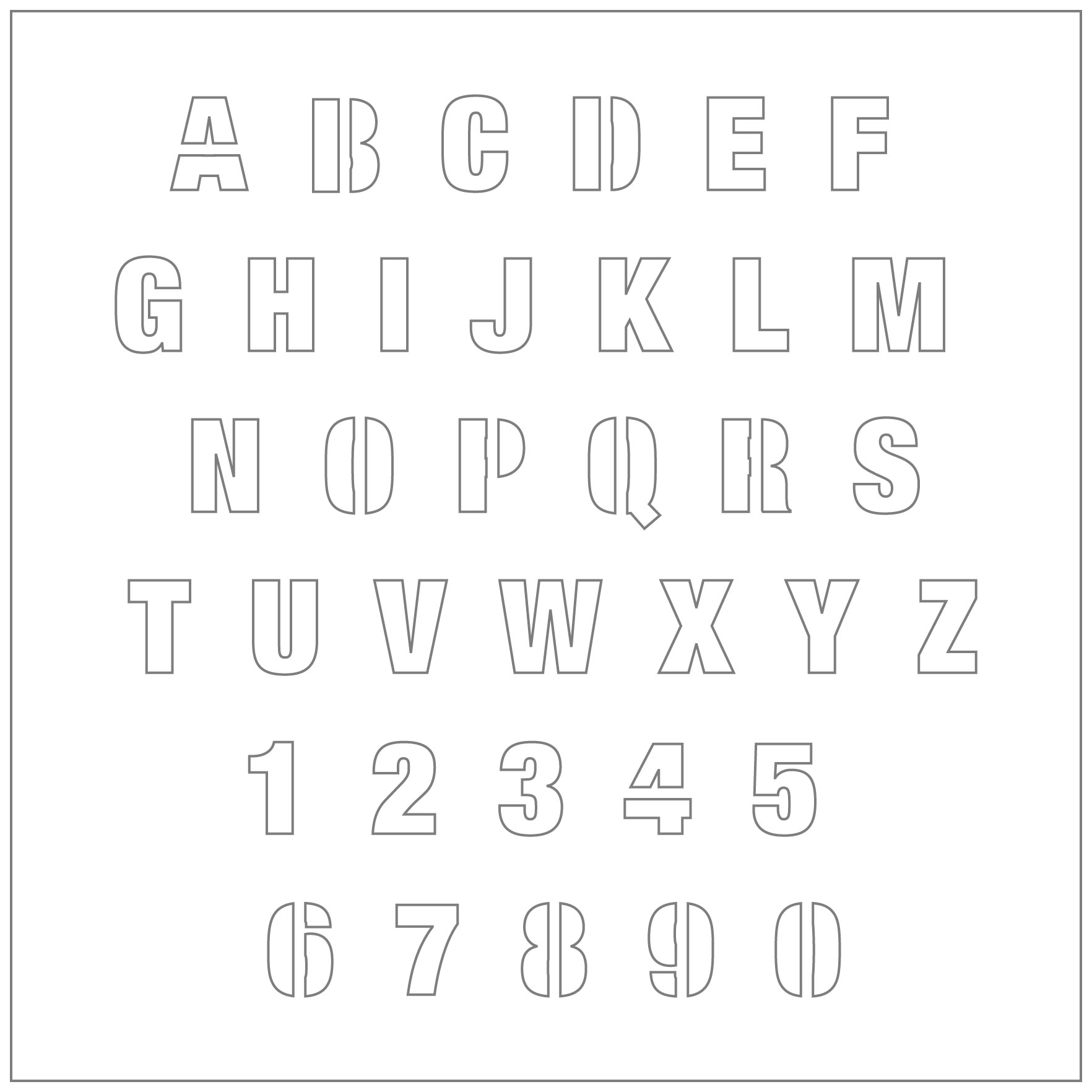 Number And Letter Stencils Printable