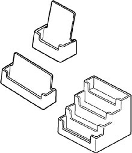 These clear acrylic holders keep business cards neat, organized, and visible to the public.