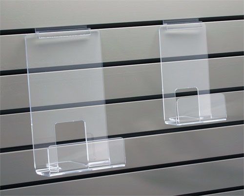 clear acrylic face out bookshelf for slatwall