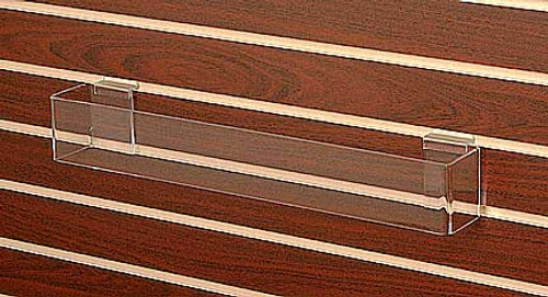 Clear acrylic bar is perfect for a wall display of wall paper or fabric. Use a few for an attractive cascade effect.