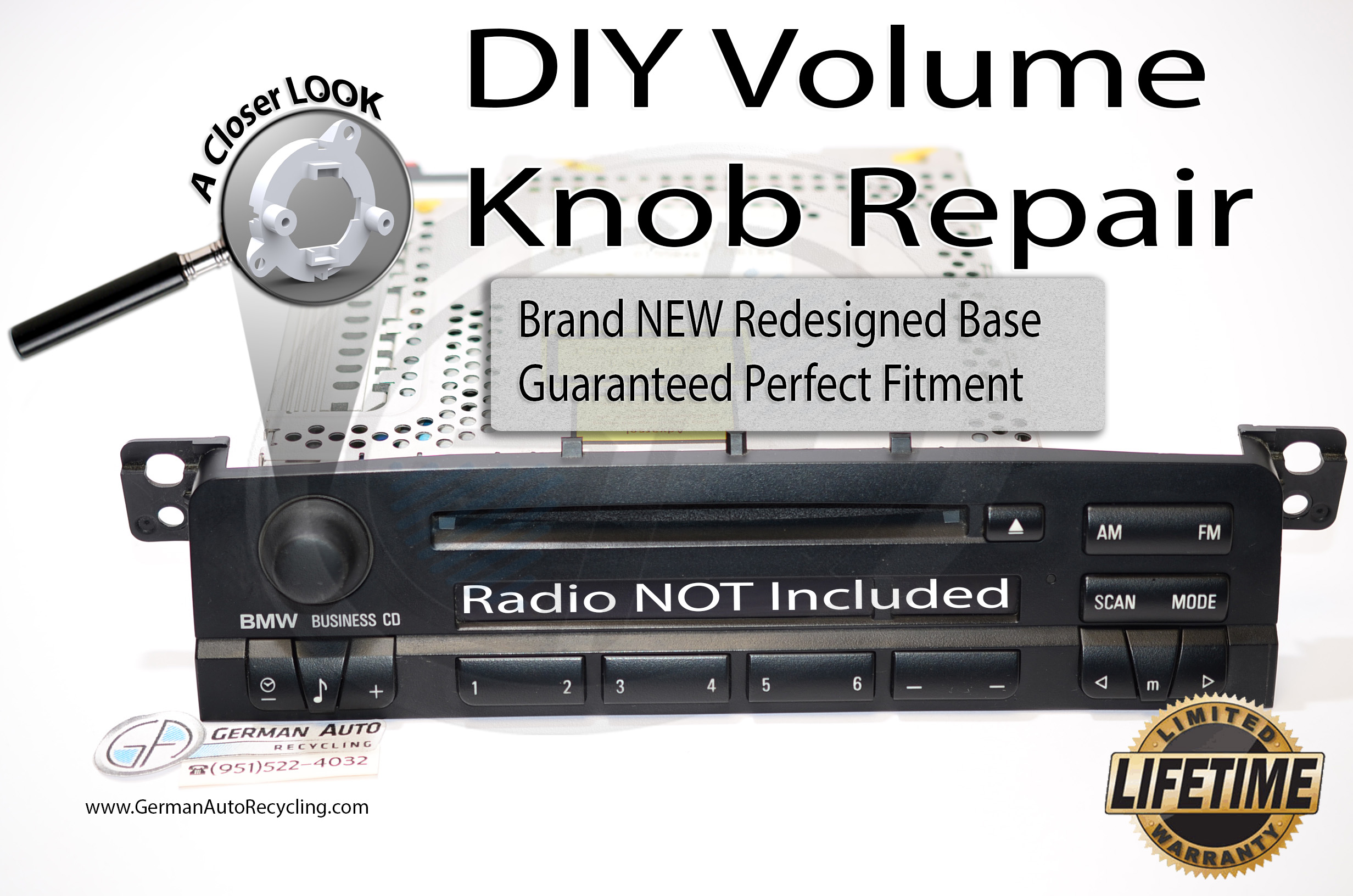 Bmw e46 stereo volume-on-off knob repair #7