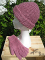 Hand-knitted hat in various natural colours of Wensleydale wool. Ladies.