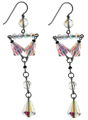Divine bridal earrings are Made with SWAROVSKI ELEMENTS on Sterling Silver. A beautiful long and playful design