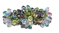 SWAROVSKI ELEMENTS woven on sterling silver to create a beautiful customized hair barrette.