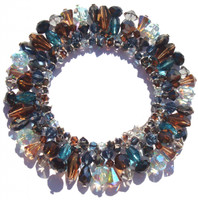 Limited edition designer martini bracelet - (1 of 2)  Made with SWAROVSKI ELEMENTS on sterling silver and memory wire to hold shape.