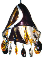 Hand blown glass pendant light with STRASS SWAROVSKI crystal