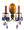 A pair of antique brass sconces draped with purple STRASS crystal