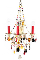 Gorgeous antique French chandelier designed with colorful STRASS Swarovski crystals