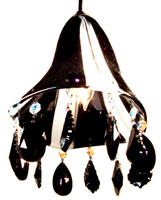 Hand blown glass pendant light with STRASS SWAROVSKI crystal