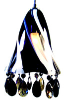 Hand blown glass pendant light with STRASS SWAROVSKI crystal