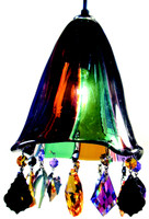 Hand blown glass pendant light accented with STRASS Swarovski crystal
