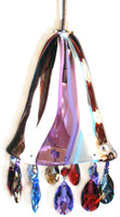 Hand blown glass pendant light with STRASS Swarovski crystals matching colors in the shade
