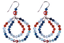 Beautiful, Patriotic, and Fashion Forward double hoop earrings