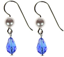 A beautiful and festive pair of Swarovski crystal earrings designed on sterling silver, perfect for hannakah.
