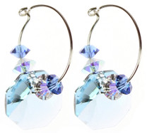 Hannakah earrings made on sterling silver with Swarovski crystals