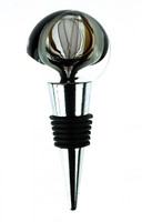 Hand blown glass wine stopper • safari round