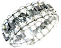 Beautiful and elegant cuff bracelet using crystal, crystal AB and silver coated crystal SWAROVSKI ELEMENTS