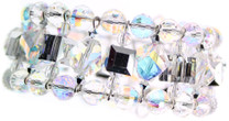 Bridal cuff bracelet on sterling silver with rare SWAROVSKI Crystals