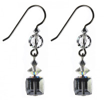 These single drop earrings are made with different shaped and colored SWAROVSKI ELEMENTS on sterling silver