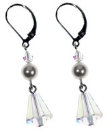 The Simple and Elegant Bridal Drop Earring is made with very rare vintage Swarovski® cone shape crystals on sterling silver