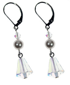 The Simple and Elegant Bridal Drop Earring is made with very rare vintage Swarovski® cone shape crystals on sterling silver