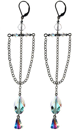 Sail boat bridal earrings are Made with SWAROVSKI ELEMENTS on Sterling Silver. Limited Edition.
