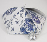 Pentagon Box shown in Blue Toile patter.