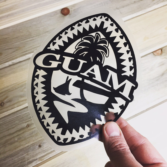 Black Tribal Guam Seal Decal Sticker 6x5